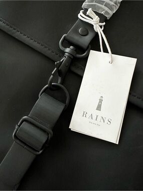 NWT Rains Rucksack Waterproof Backpack in Black